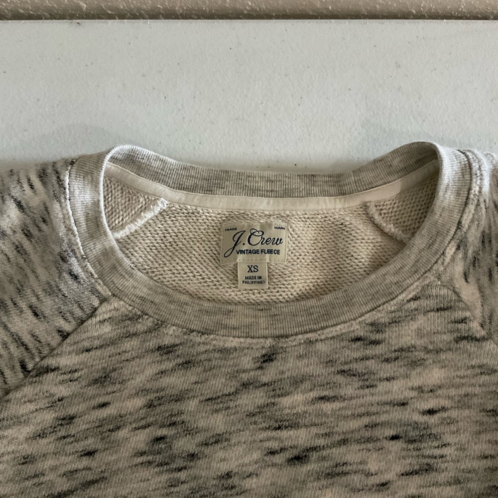 J. Crew Vintage Fleece Cotton Sweatshirt Speckled Heather Grey Women’s Size XS - Picture 3 of 10